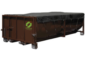 Roll off bin with tarp for rent