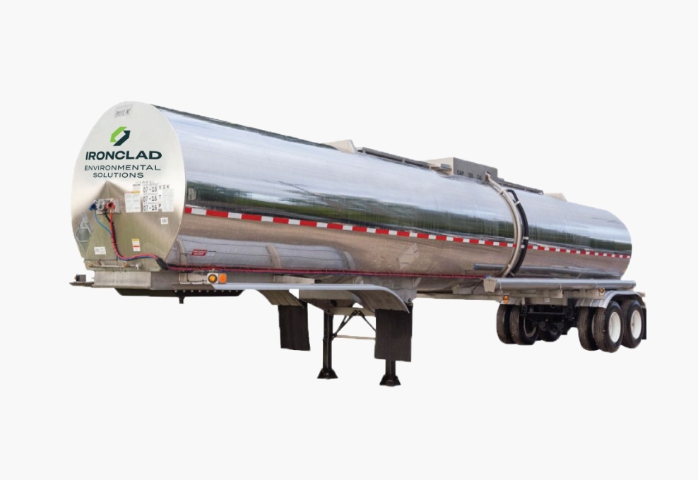 Stainless steel tanker trailer with 6,500 gallon capacity