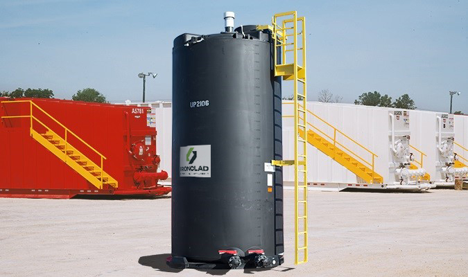 Upright poly tank rentals are used to store large amounts of chemicals. 