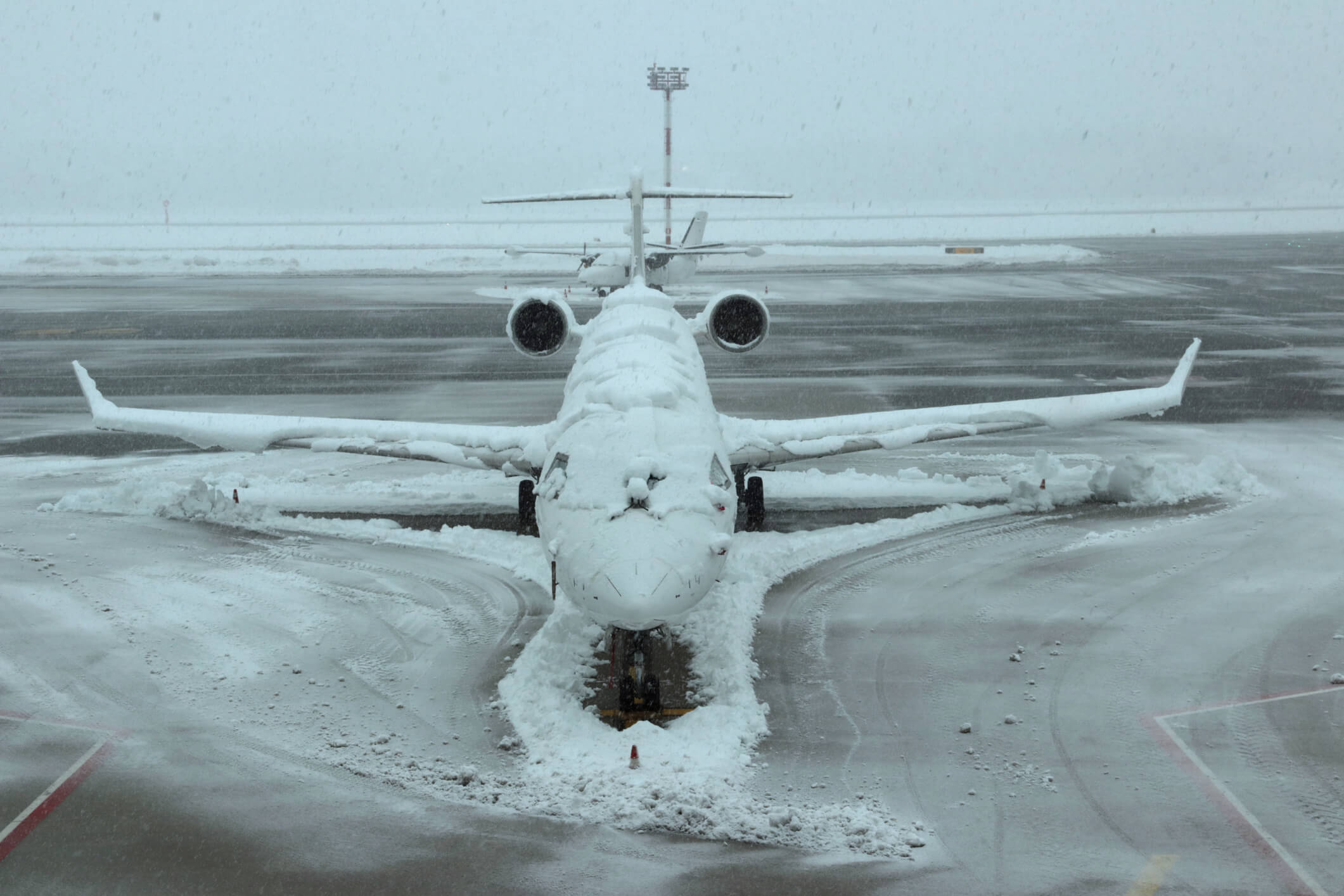 icy airplane wings