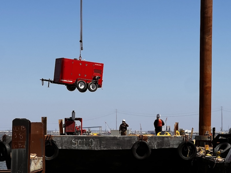 Case study: a same-day pump rig on a recovery barge after a vessel went down near Baltimore